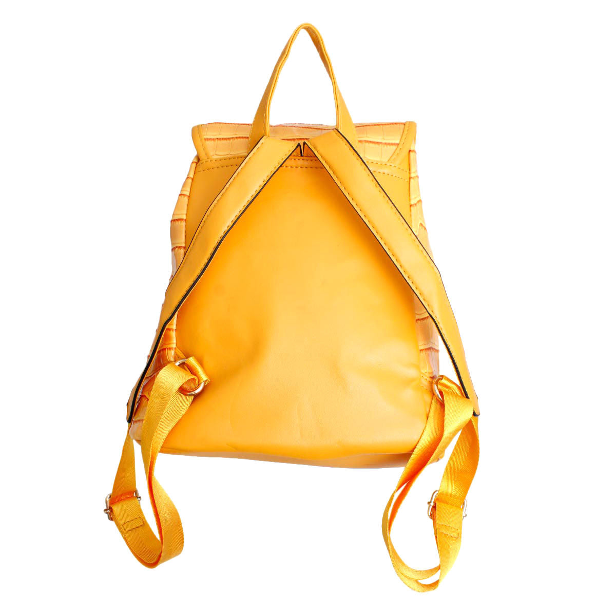 Backpack Yellow Croc Flap Bag Set for Women