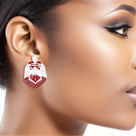 Red White Crest DST Studs|1.35 x 1 inches