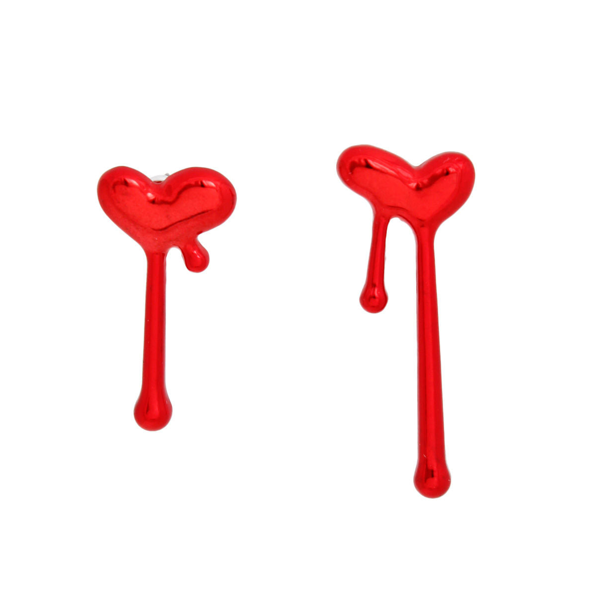 Stud Red Small Dripping Heart Earrings for Women