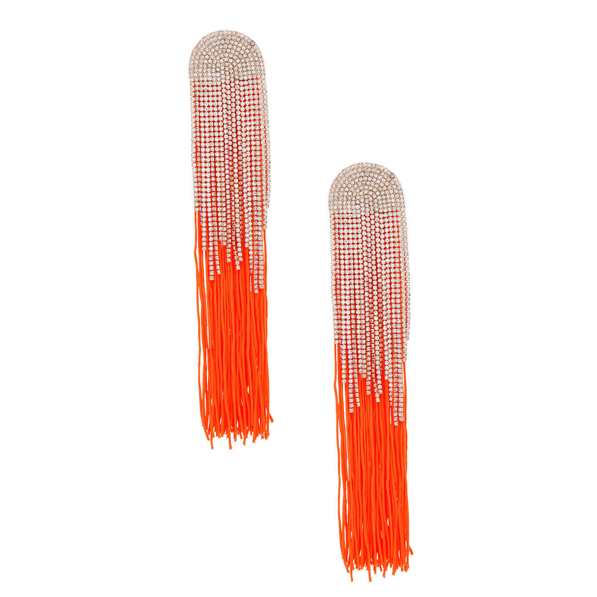 Tassel Orange Long Fringe Glam Earrings for Women