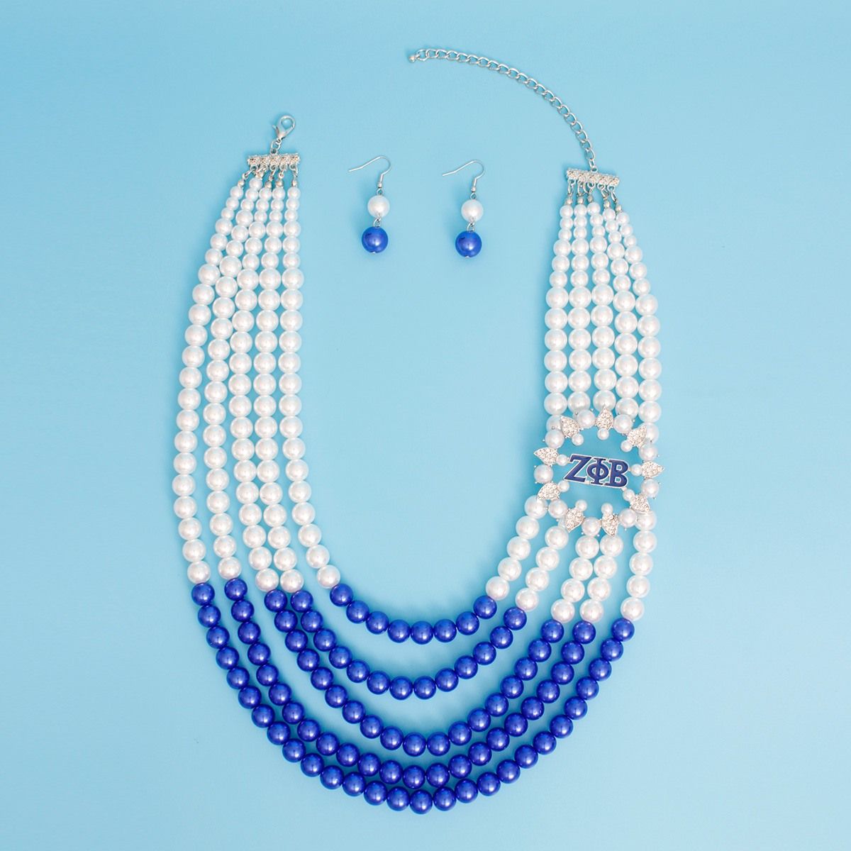 Necklace Mix Blue White Pearl ZPB Set for Women