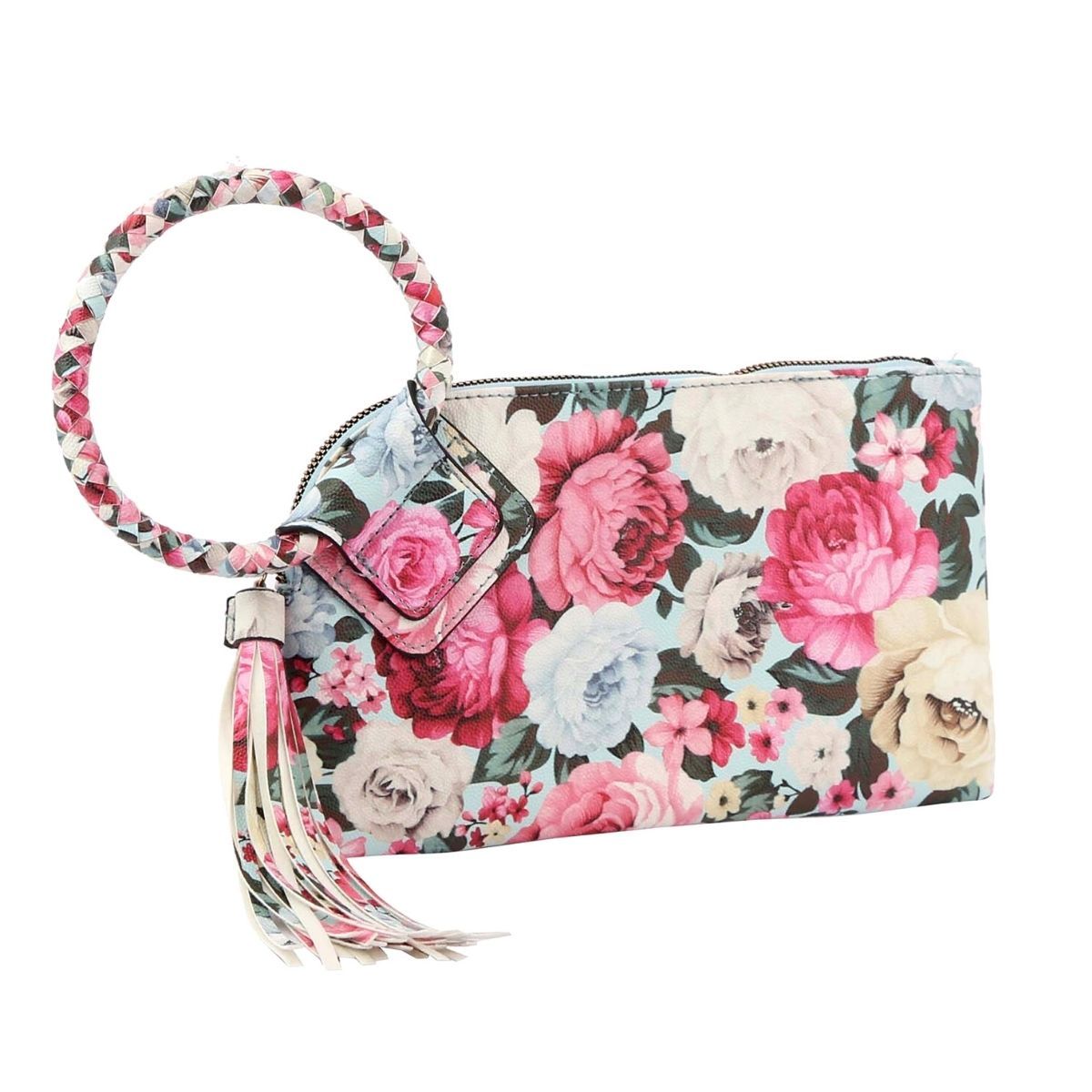 Light Blue Floral Bangle Clutch