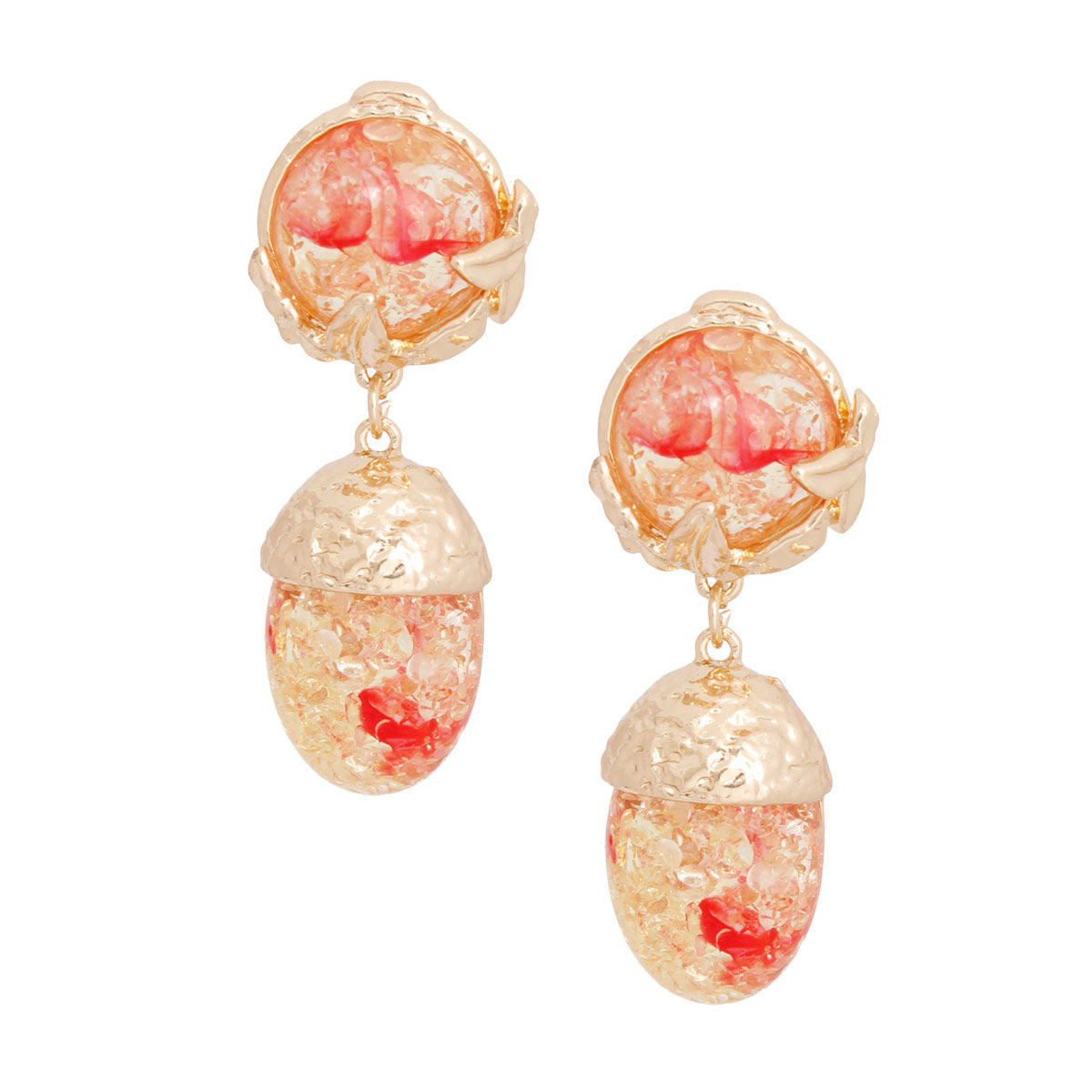 Drop Pink Gold Medium Statement Earrings for Women