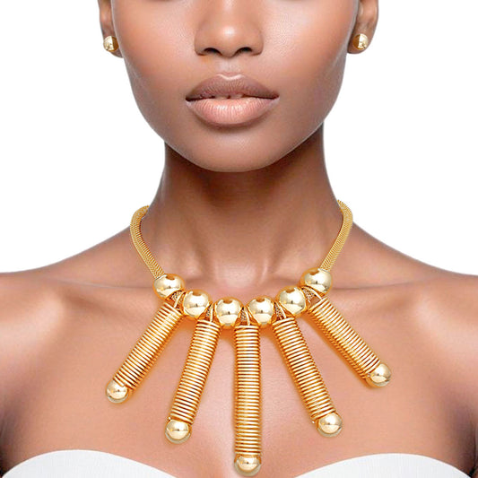 Necklace Gold Mesh Drop Springs Set for Women