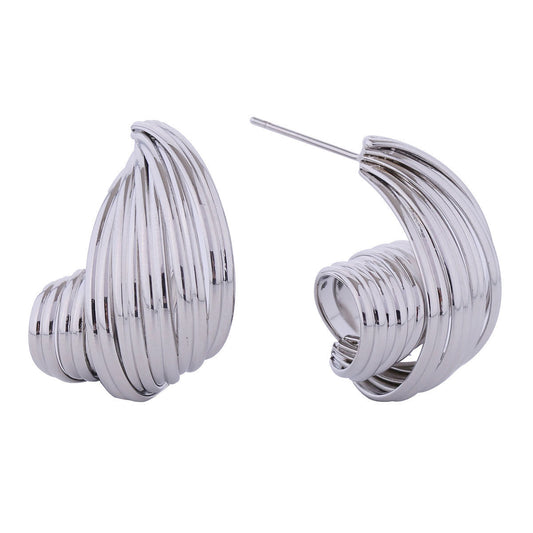 Stud White Gold Small Spiral Wire for Women