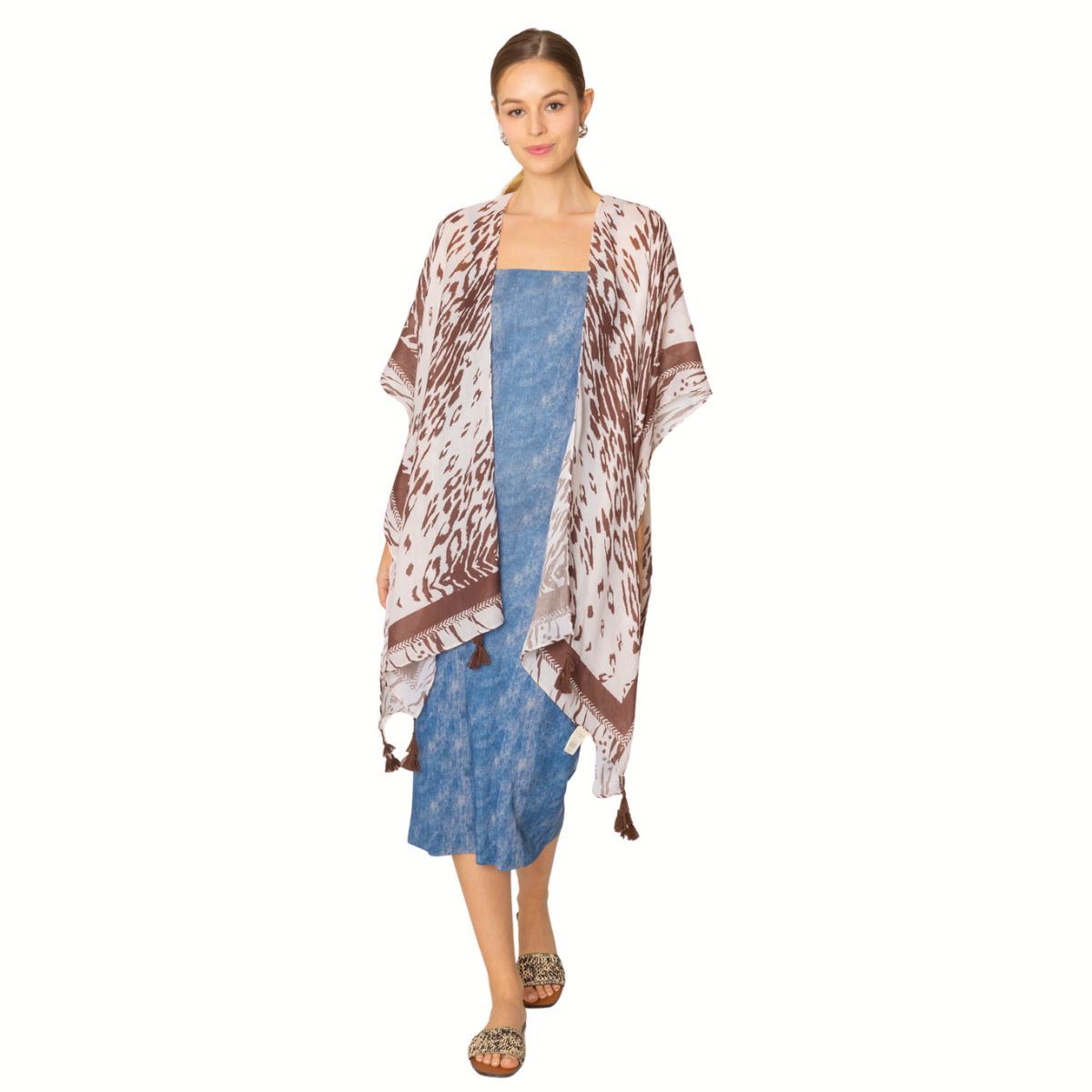 Kimono Animal Print Brown for Women