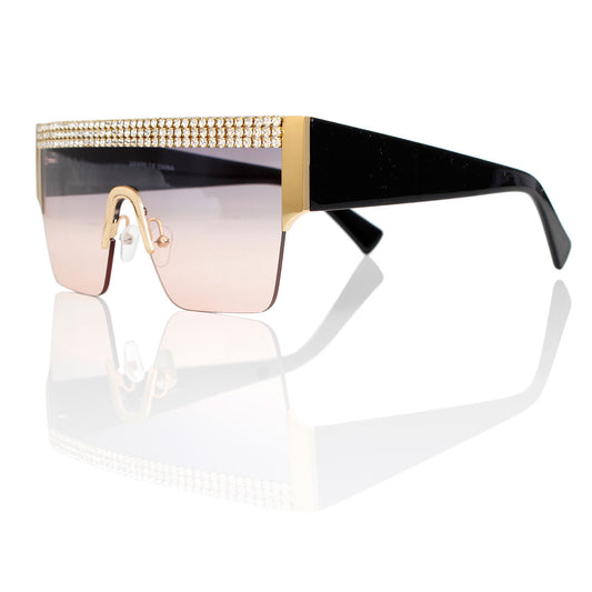 Sunglasses Shield Pave Purple Eyewear for Women