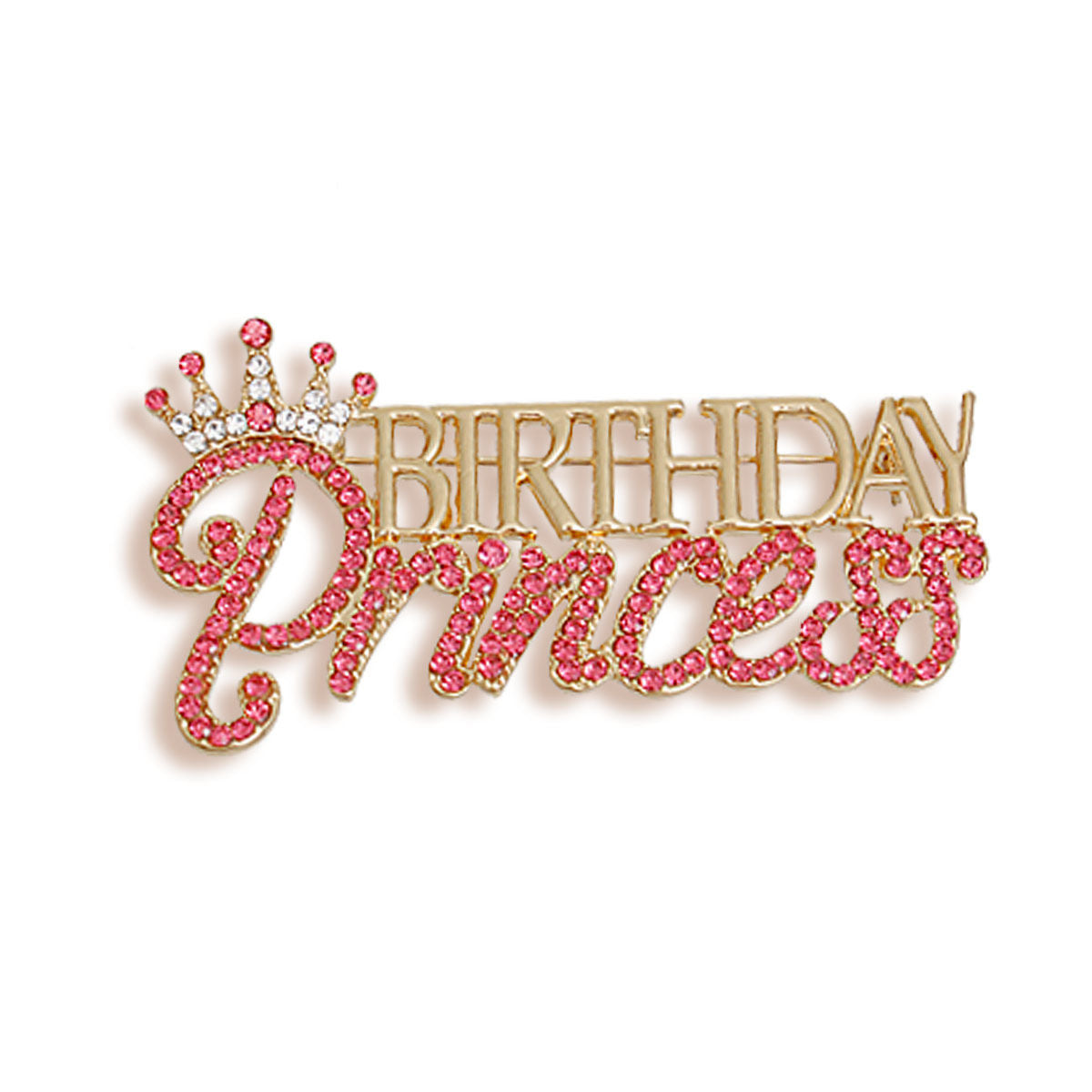 Brooch Pink Birthday Princess Pin for Women