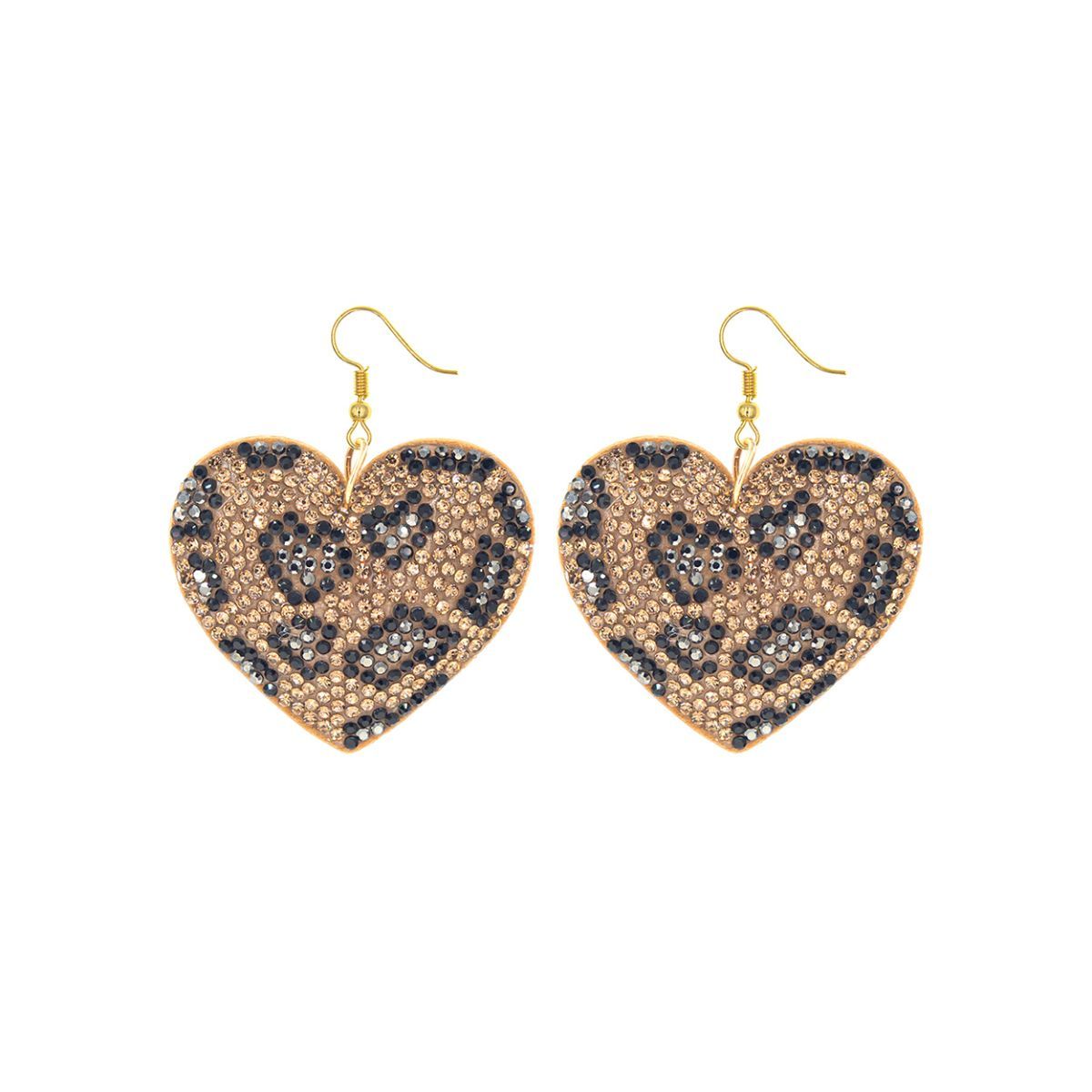 Leopard Heart Pillow Earrings