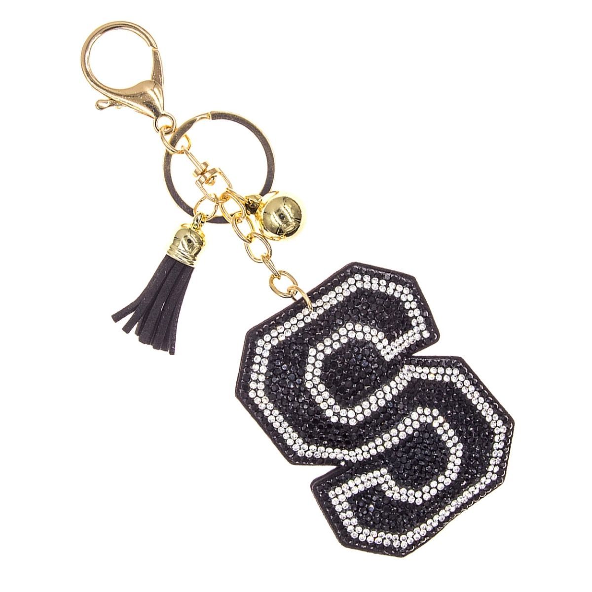 S Black Keychain Bag Charm