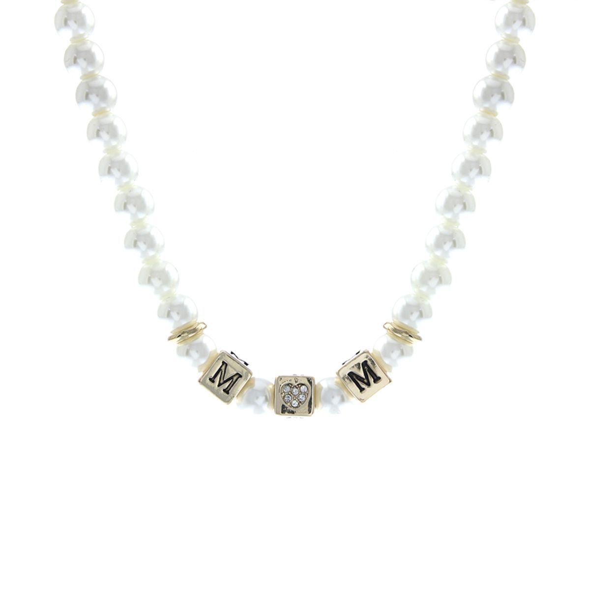 Cream Pearl Gold MOM Necklace