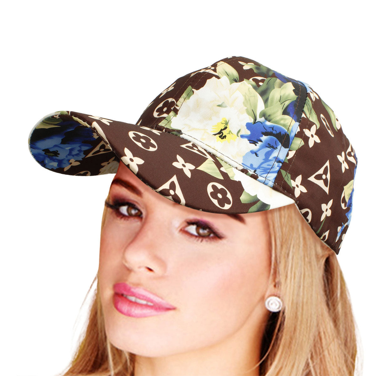 Blue LV Monogram Flower Cap