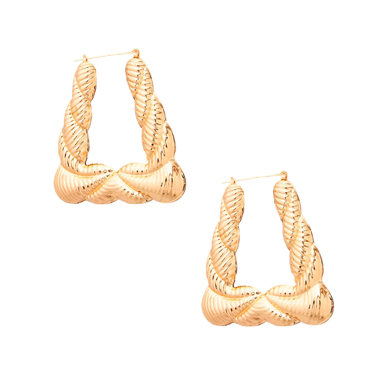 Gold Trapezoid Hoop Earrings