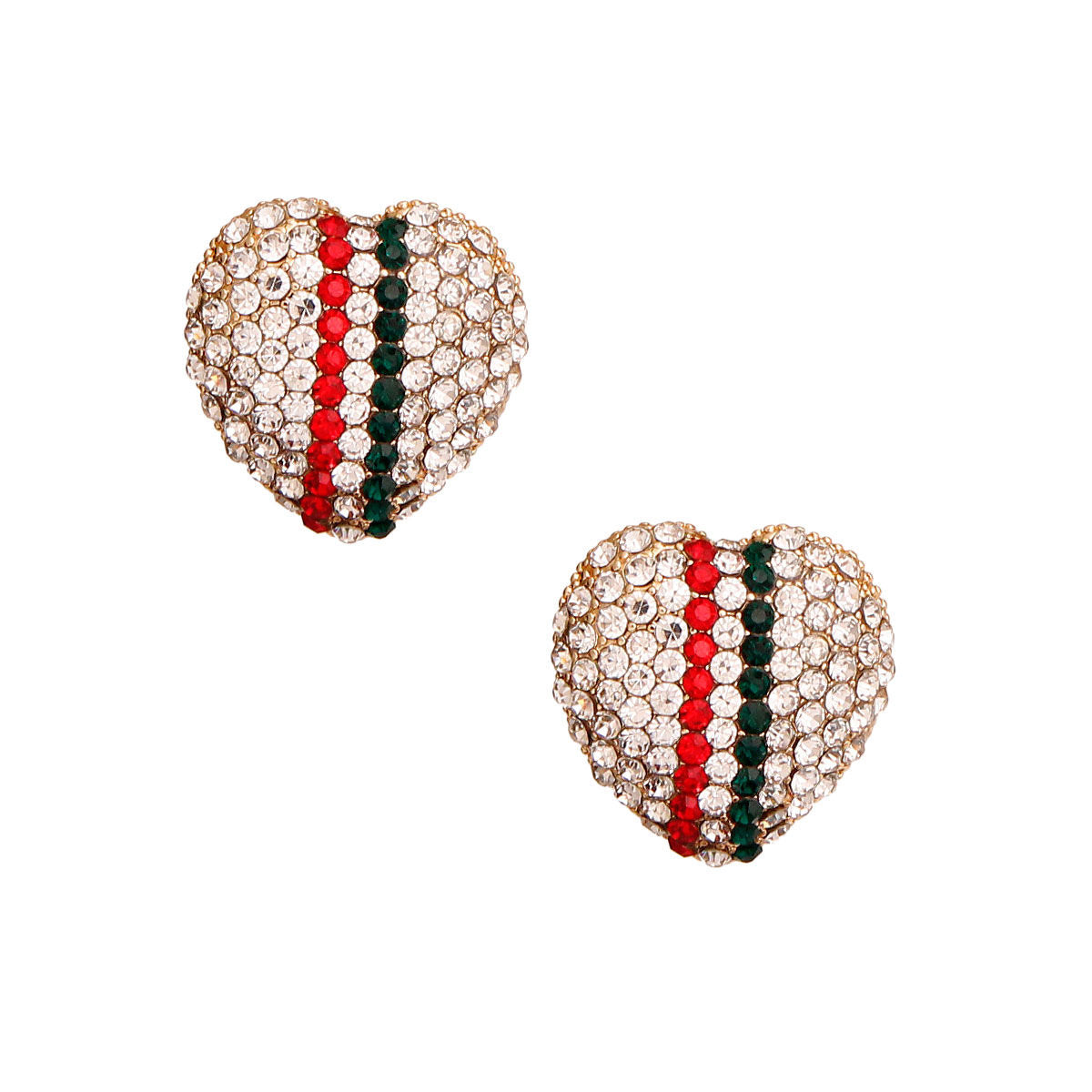 Designer Gold Heart Stud Earrings