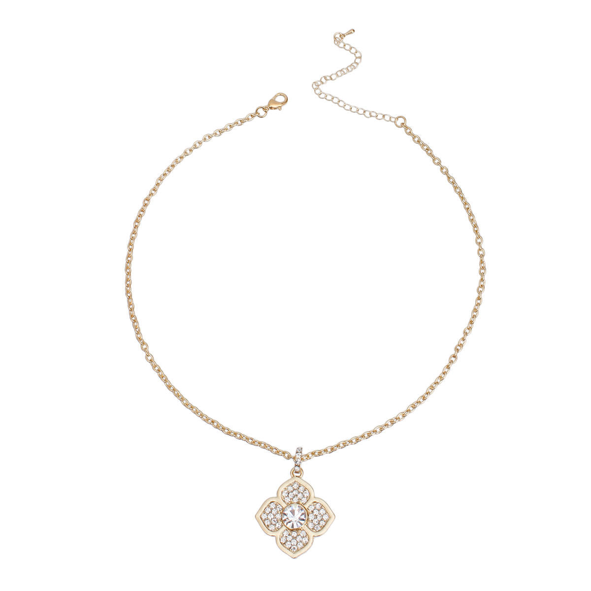 Gold Luxury French Designer Flower Necklace