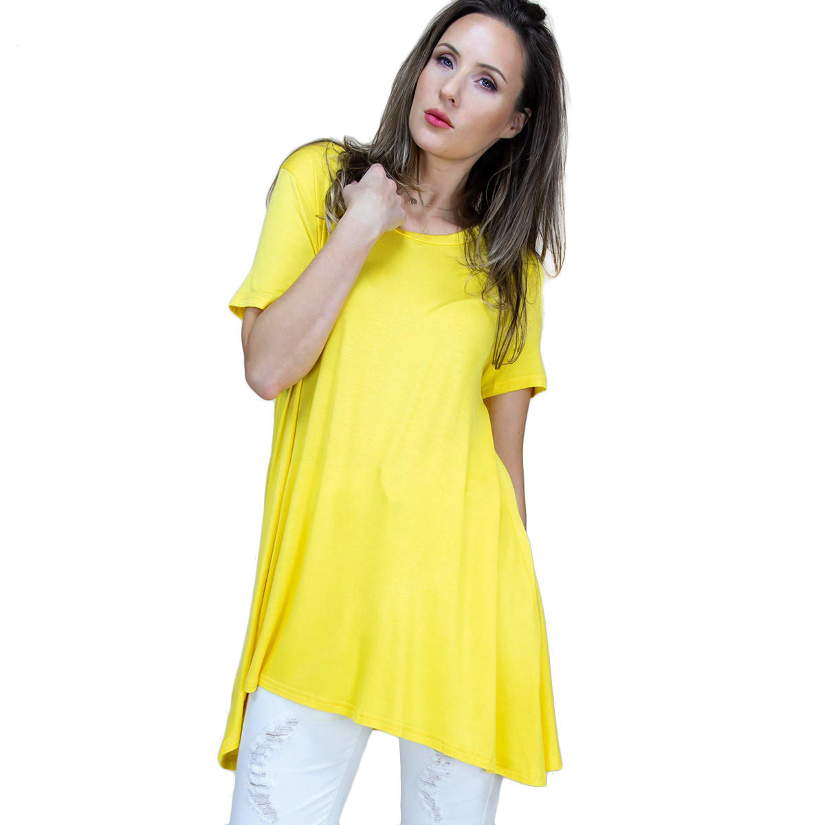 Medium Yellow Scoop Neck Tunic