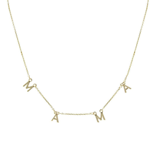 Gold MAMA Station Necklace