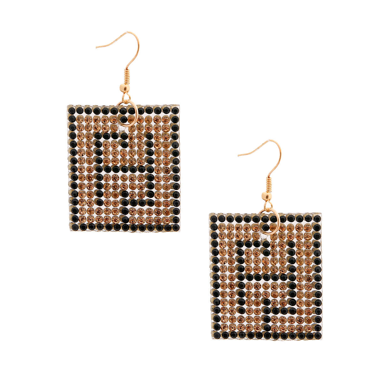 Gold Designer Two Sided Earrings