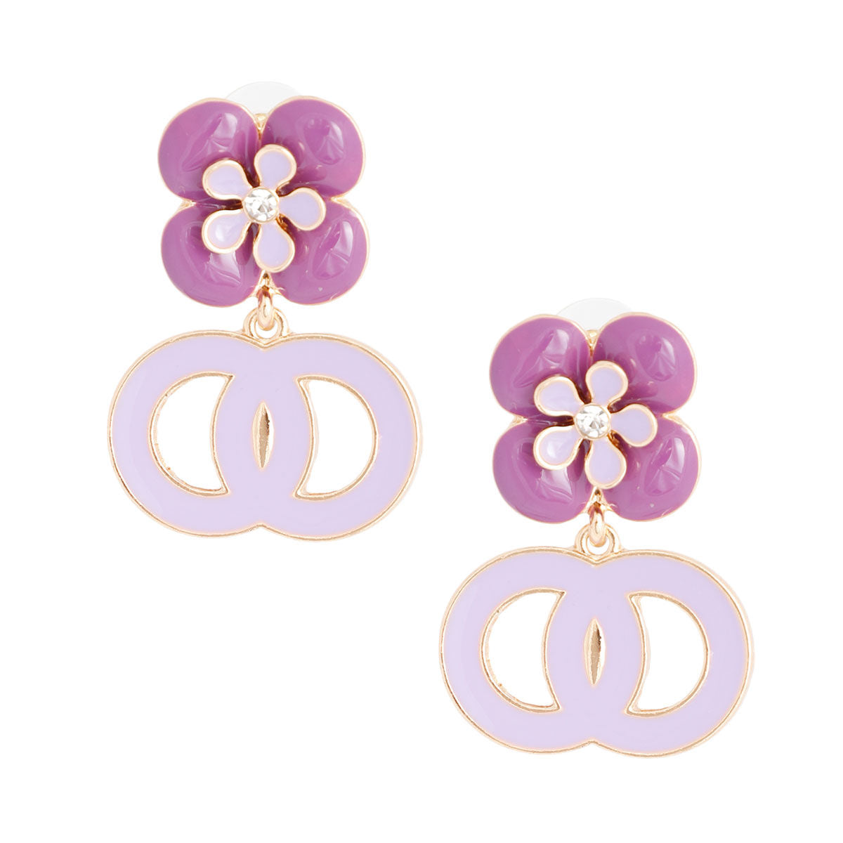 Lavender Flower Designer Earrings