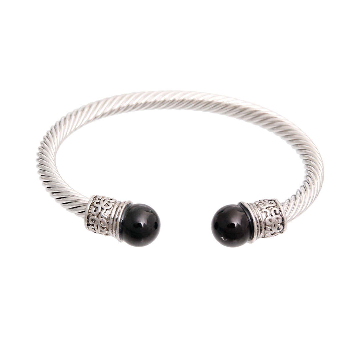 Black Pearl Cable Classic Bangle