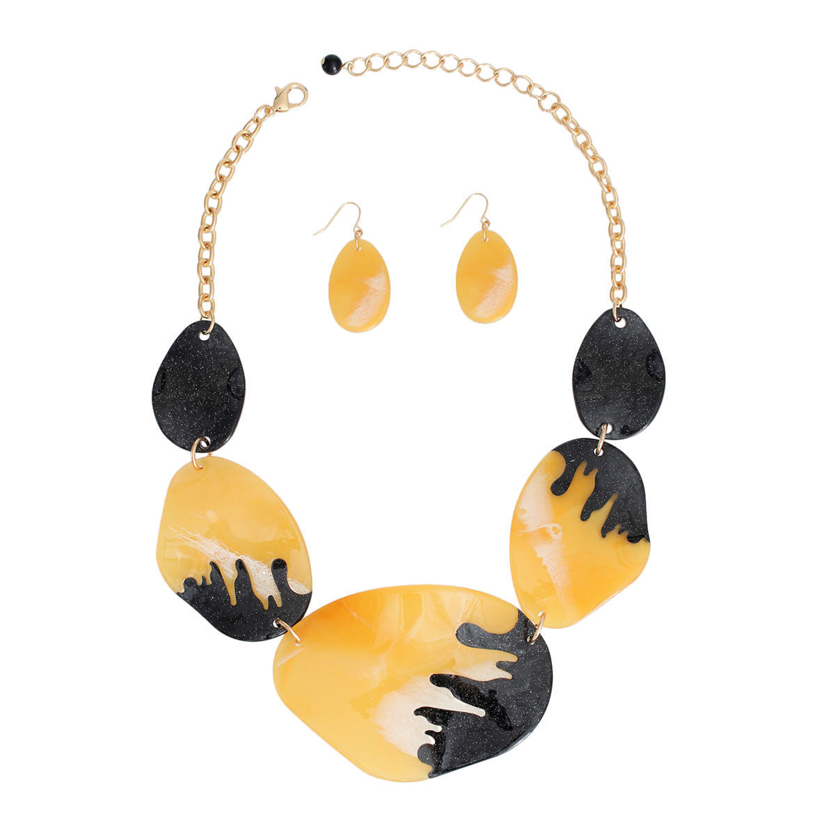 Mustard Black Dipped Necklace