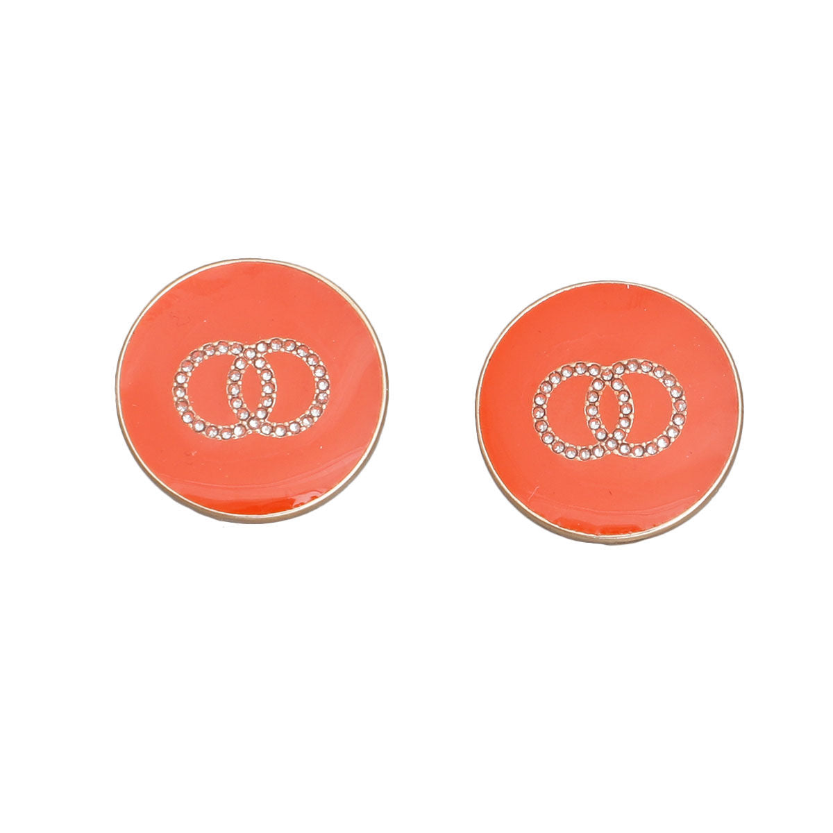 Orange and Gold Designer Flat Studs