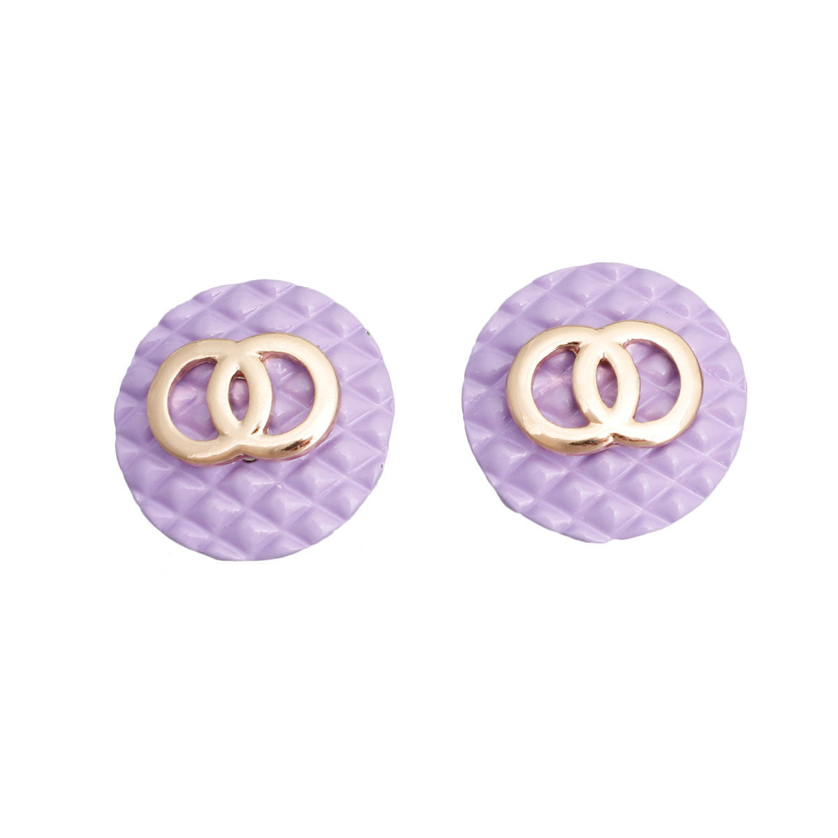 Lavender Pastel Designer Style Quilted Studs