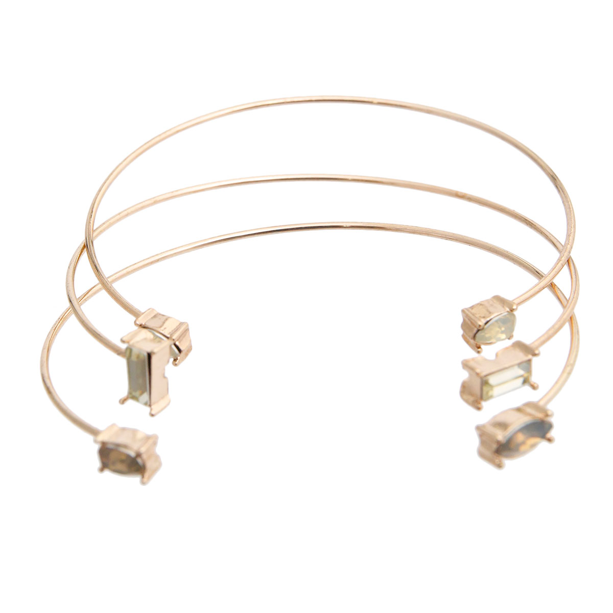 Opal Crystal 3Pcs Thin Wire Cuff