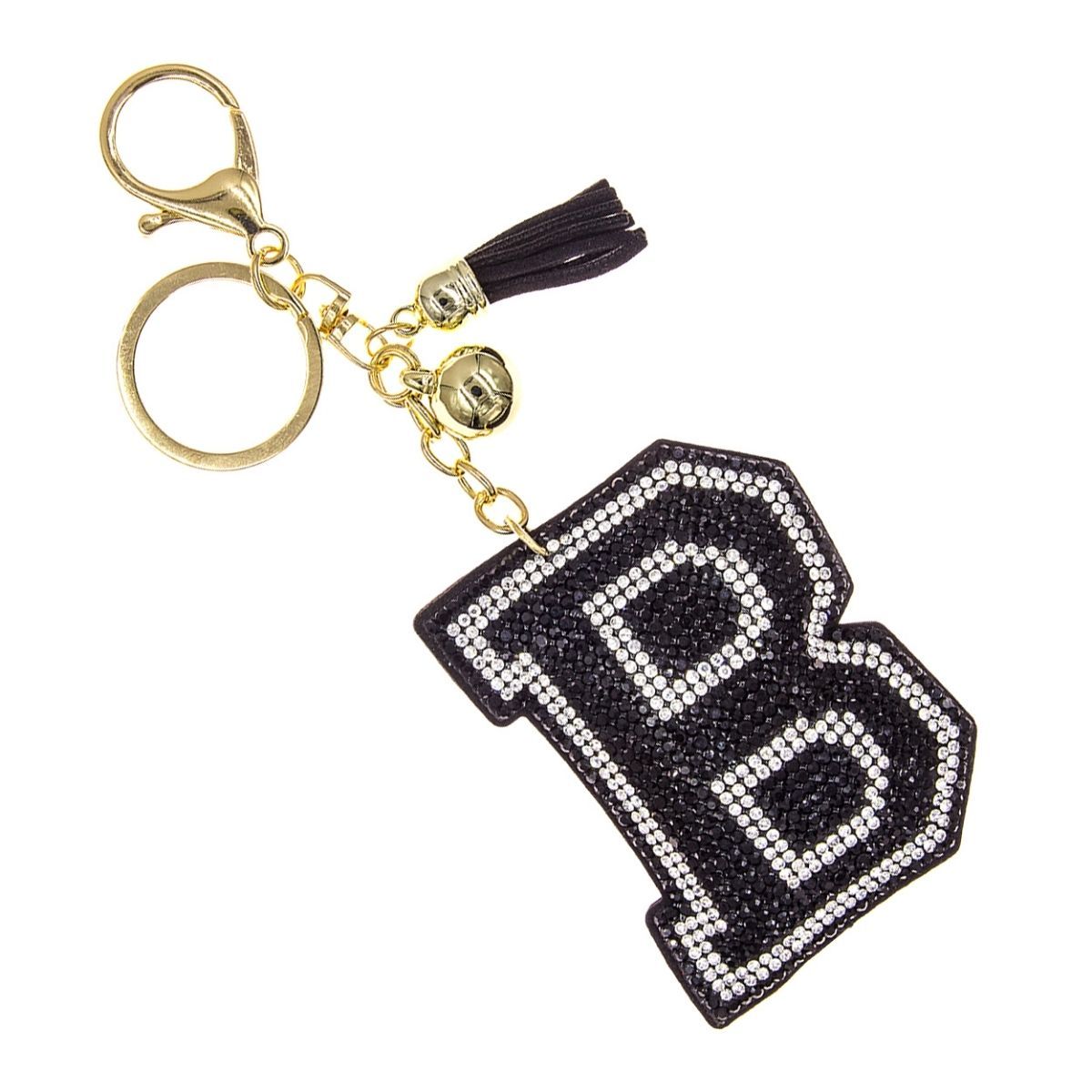 B Black Keychain Bag Charm