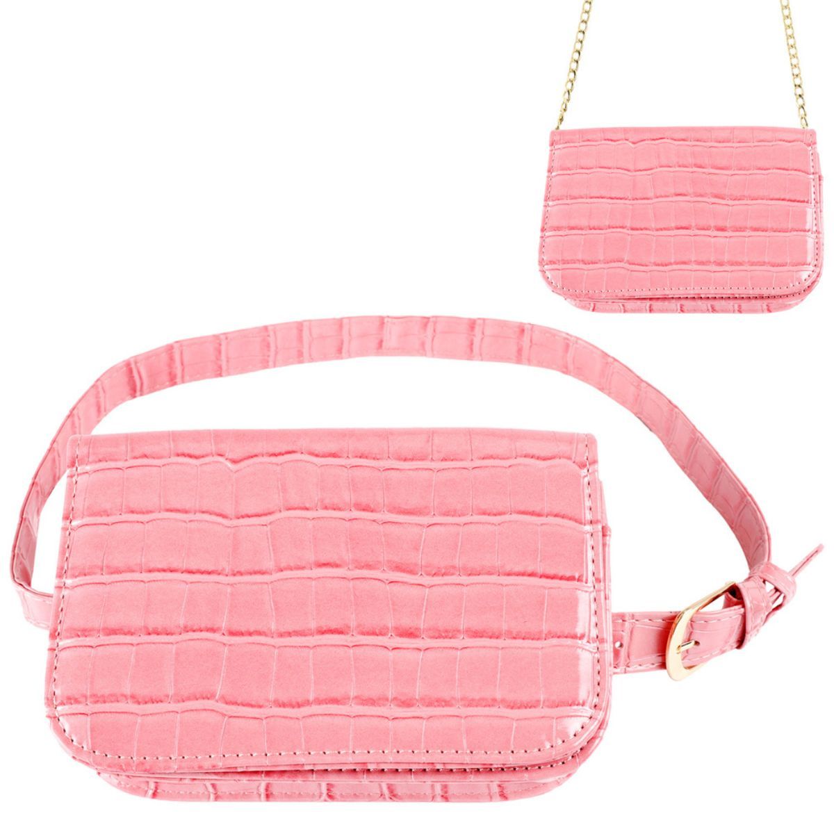 Pink Croc Belt Bag