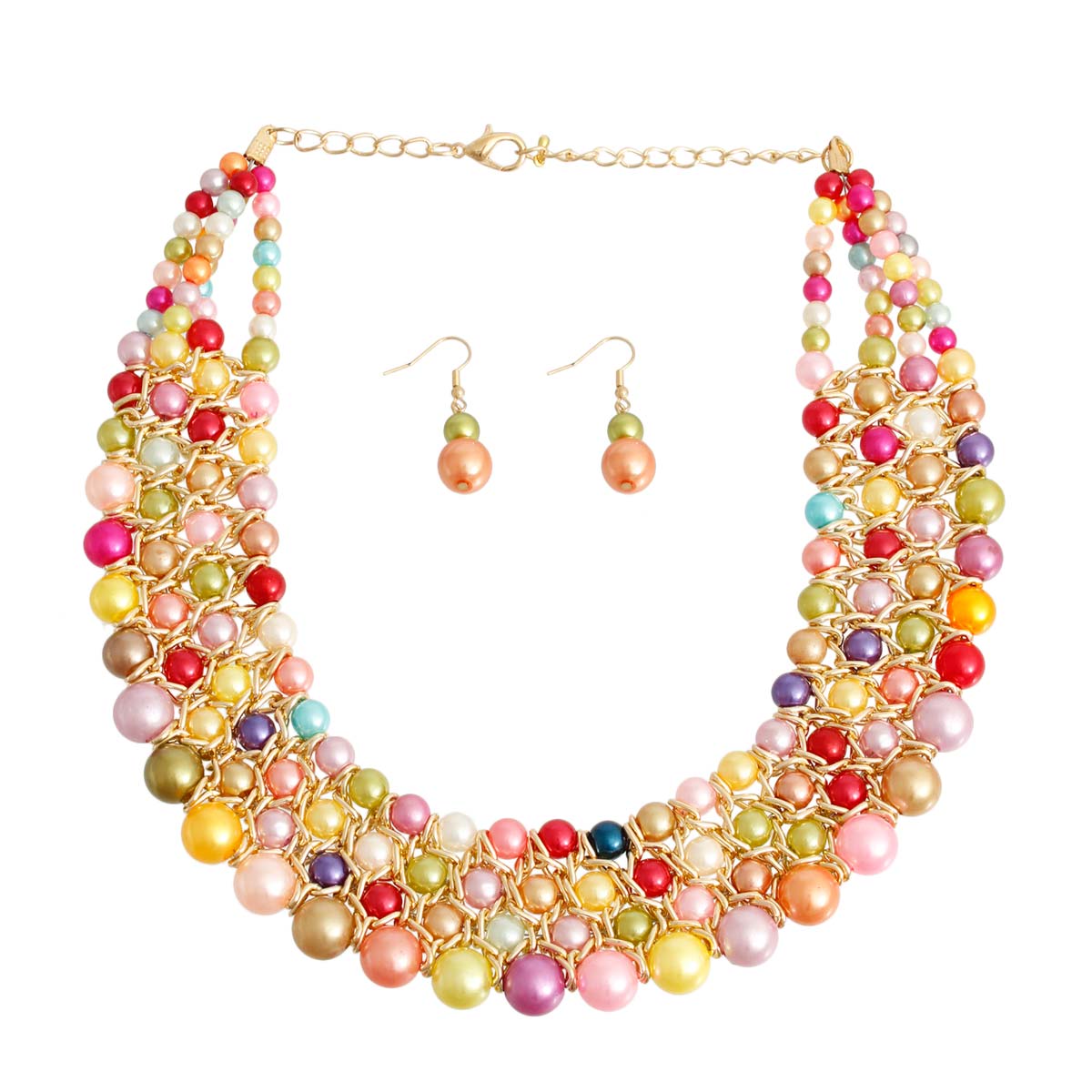 Rainbow Pearl Collar Set