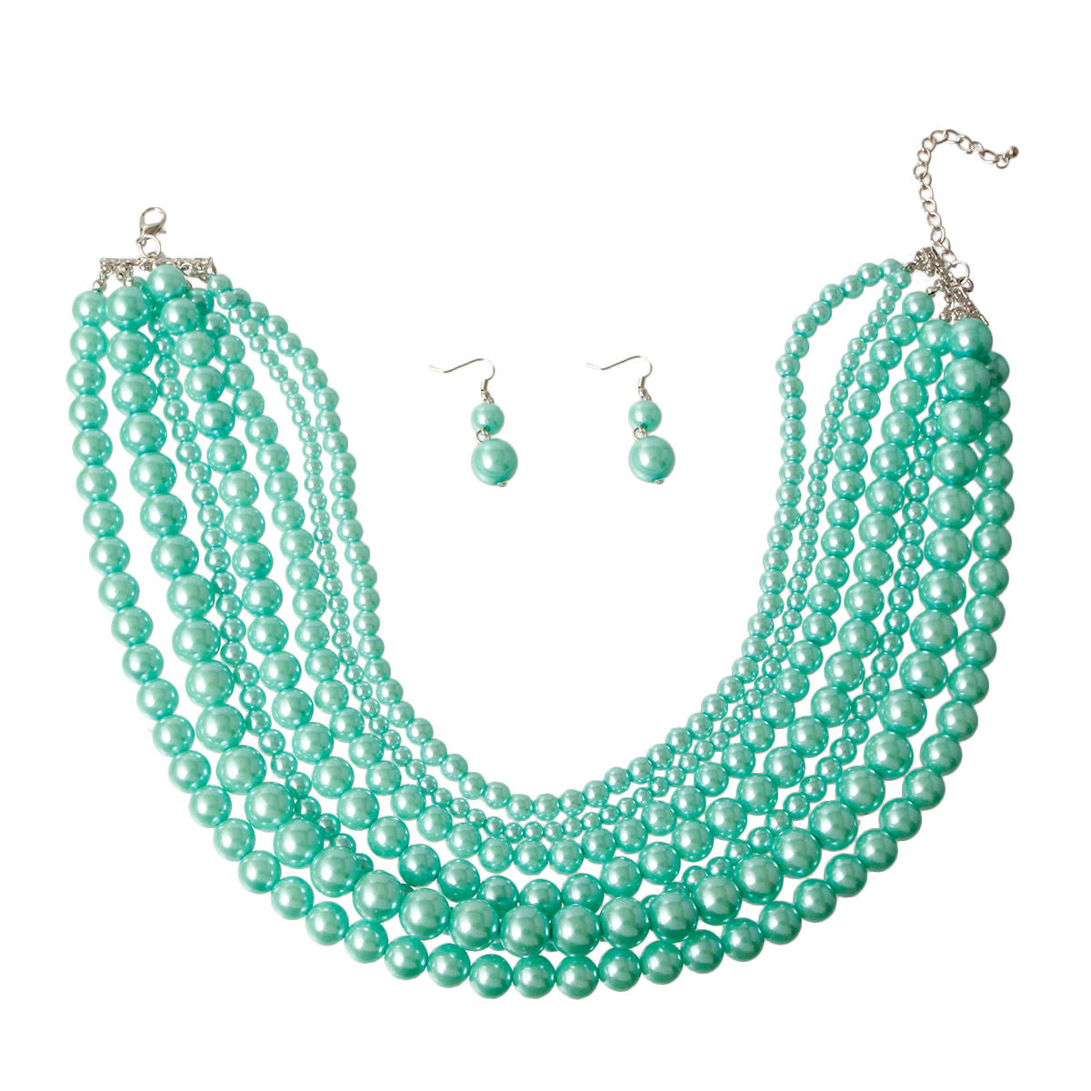 Mint Pearl Necklace Set