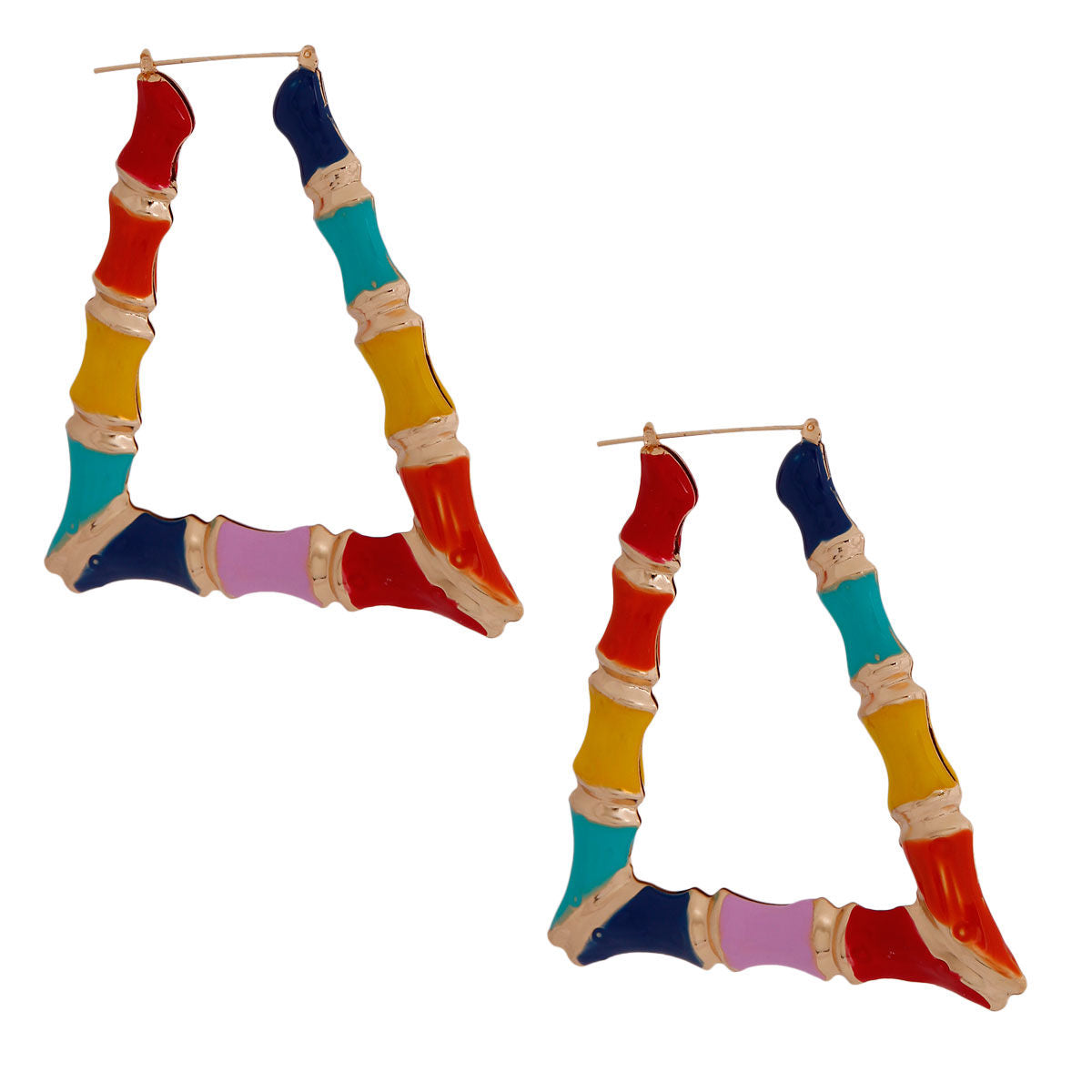 Rainbow Trapezoid Bamboo Hoops