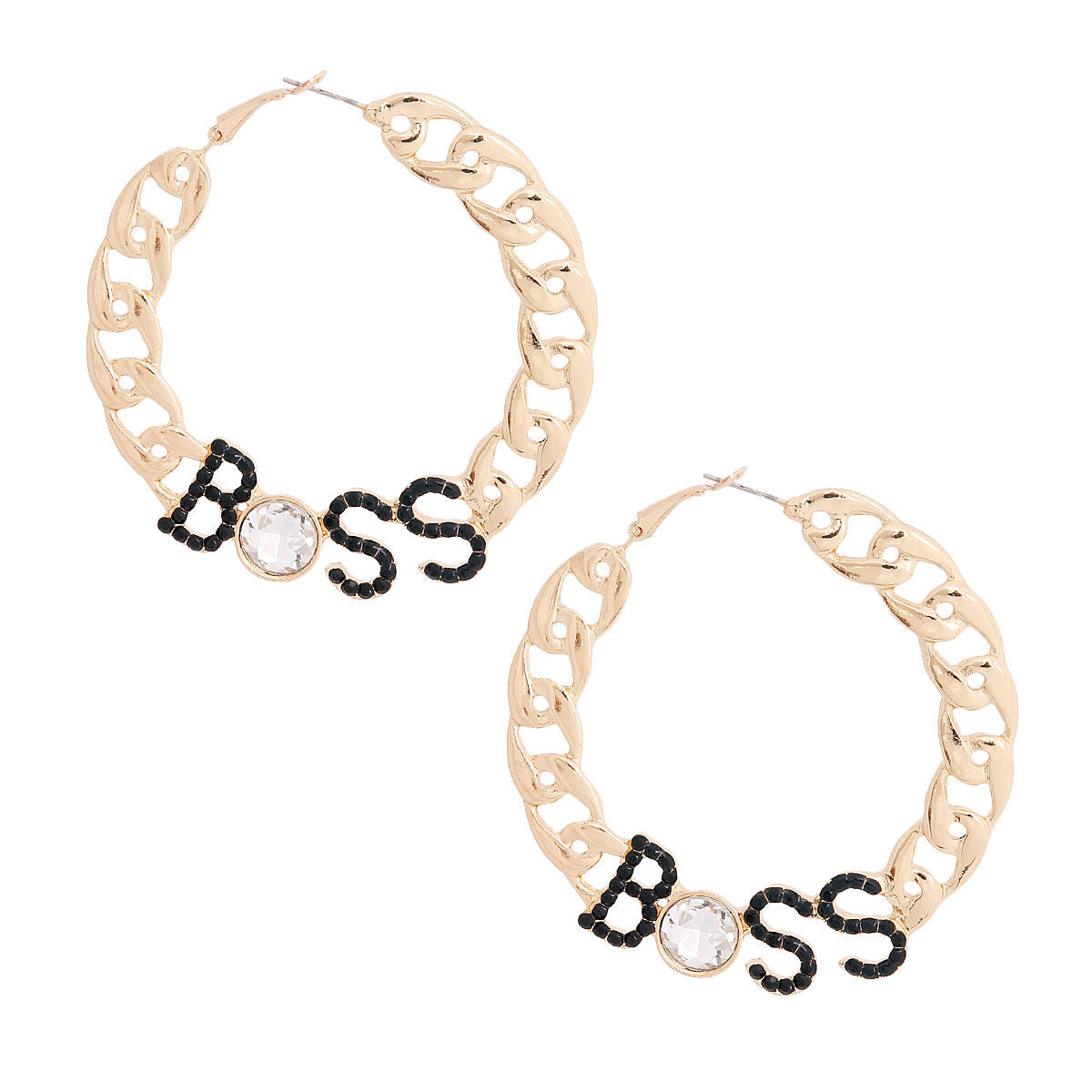 Gold Boss Chain Hoops