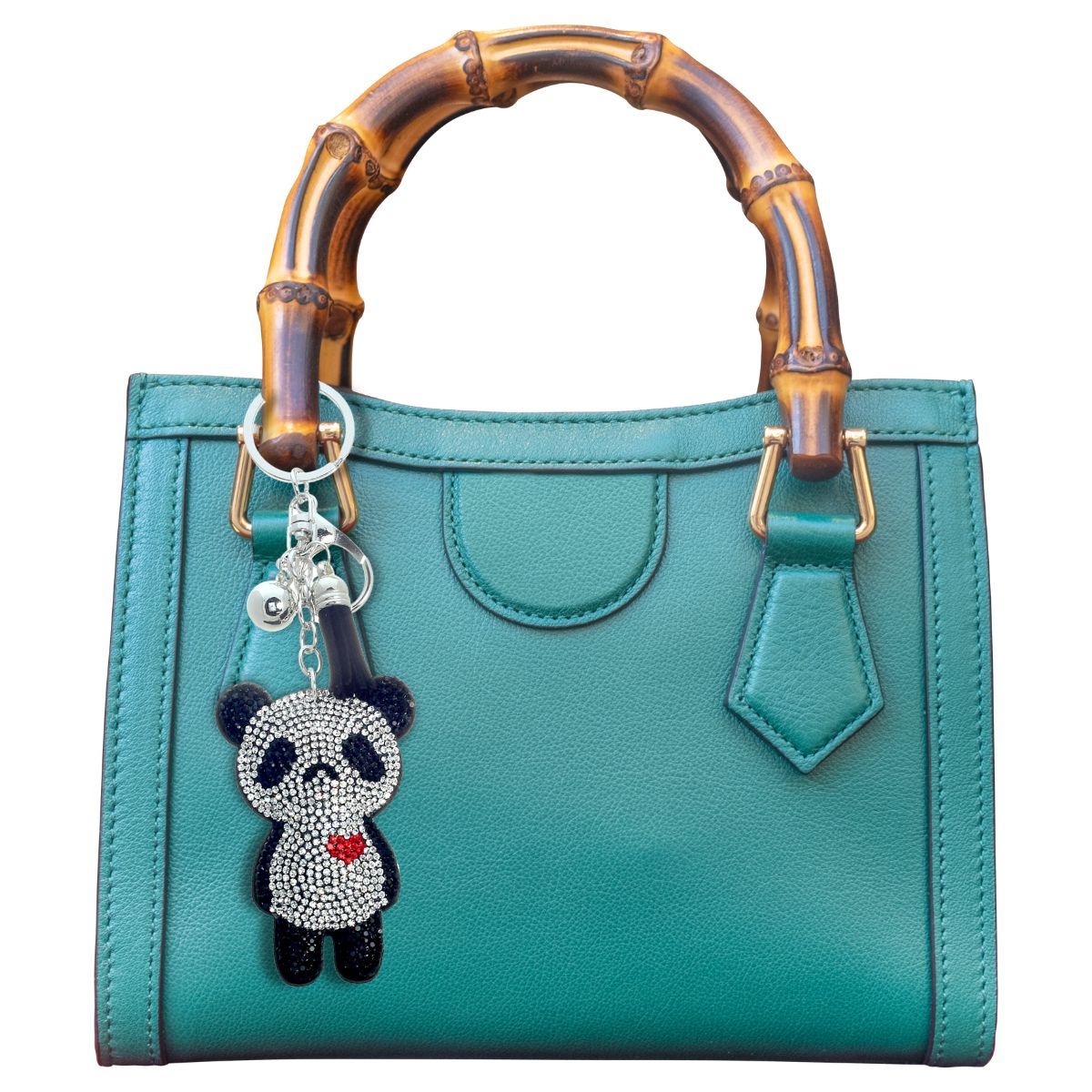 Black Sad Panda Keychain Bag Charm