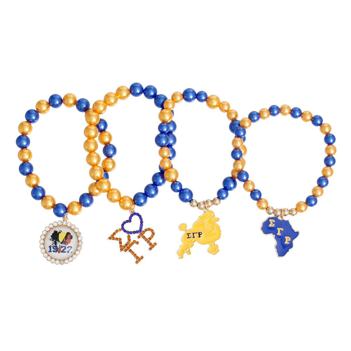 Blue Gold Pearl Gold Sorority Set