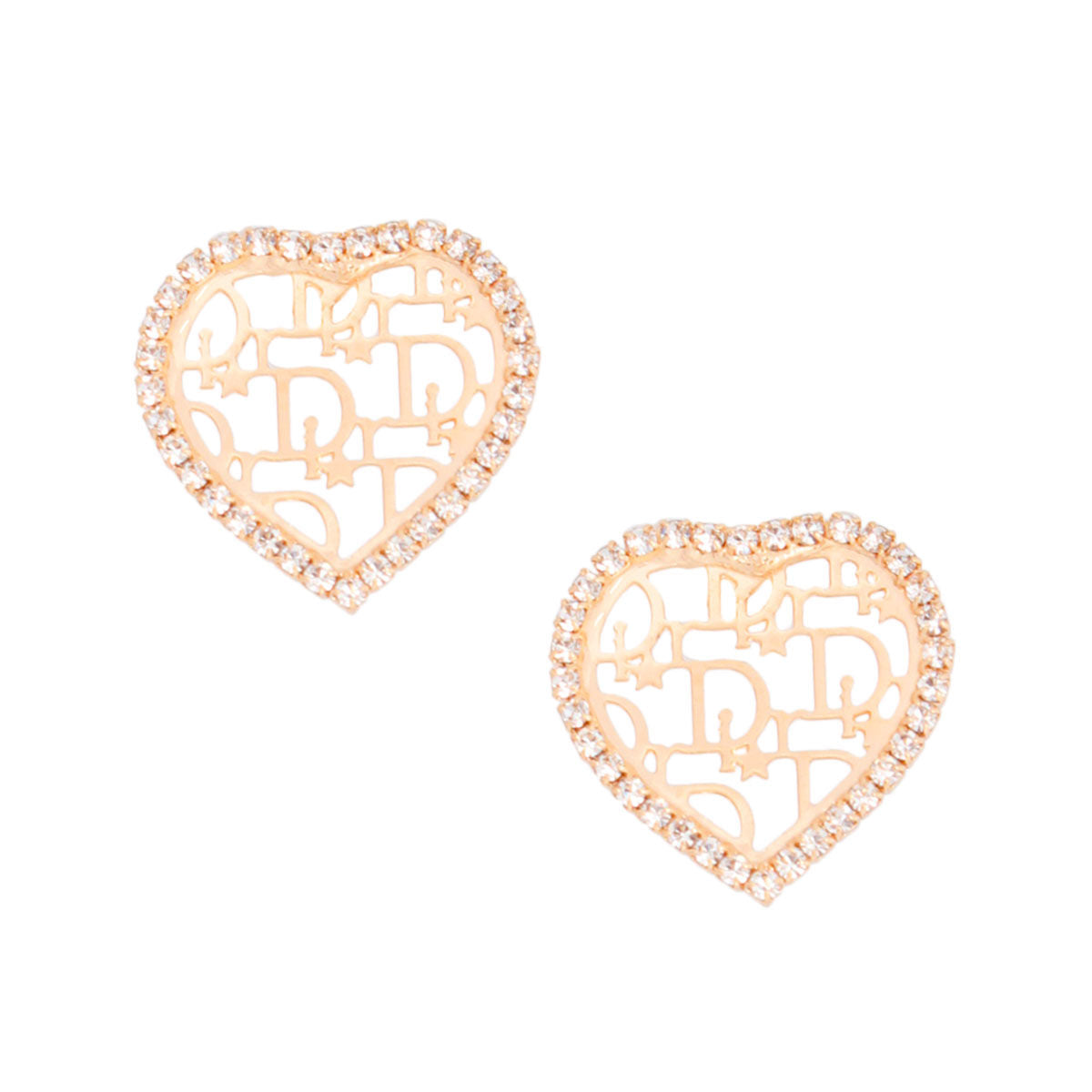 Gold Heart Dupe Studs