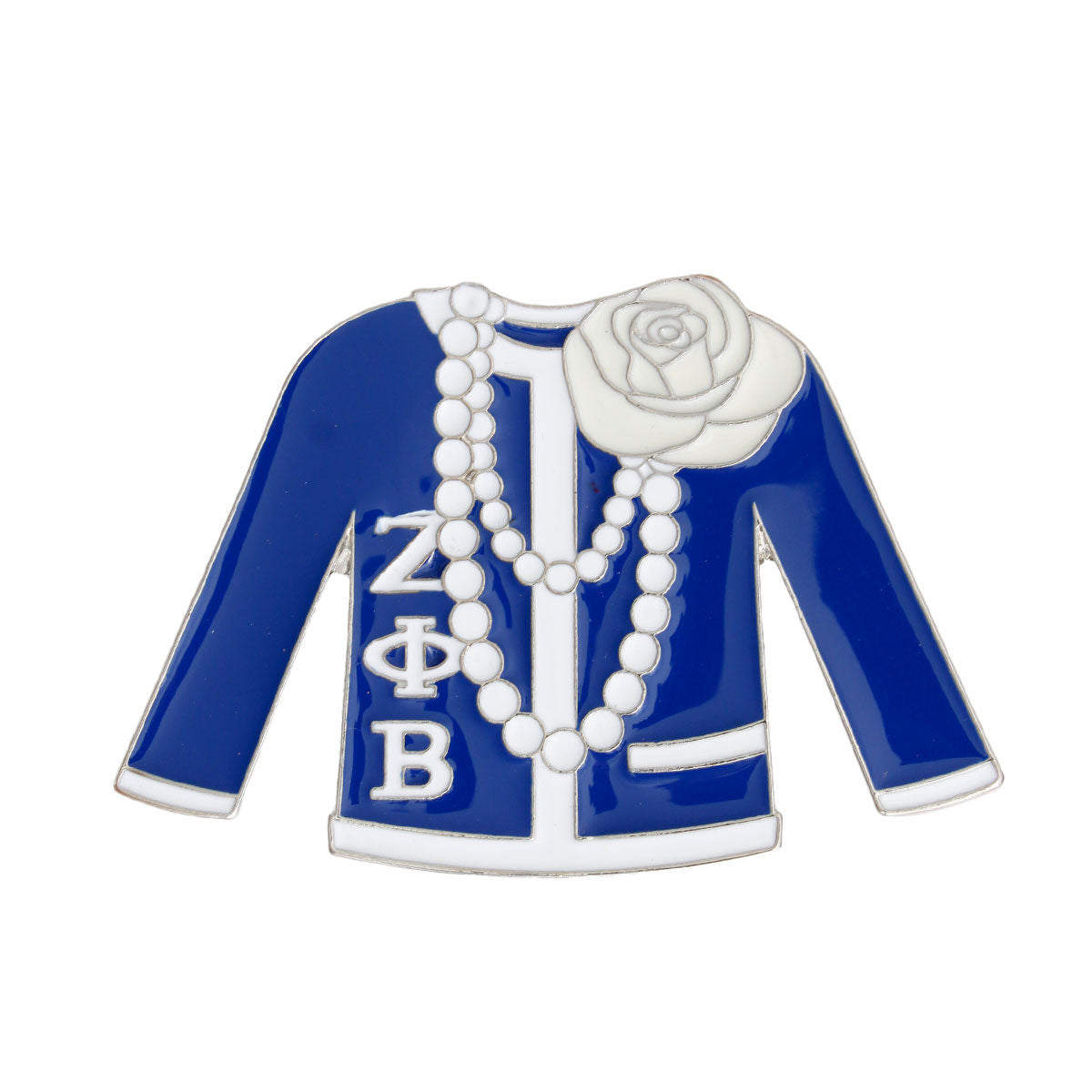 Blue White Sweater Sorority Pin