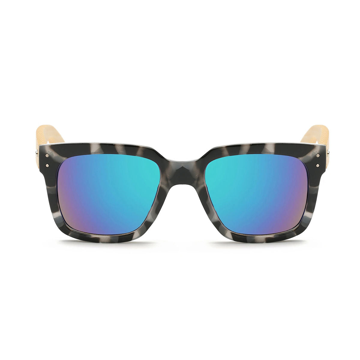 Black and White Wooden Wayfarer Glasses