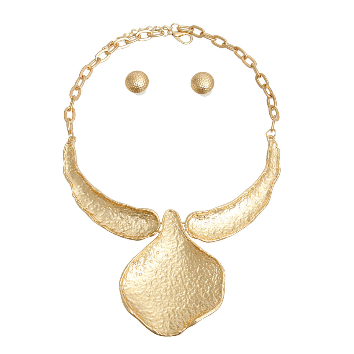 Gold Organic Teardrop Necklace