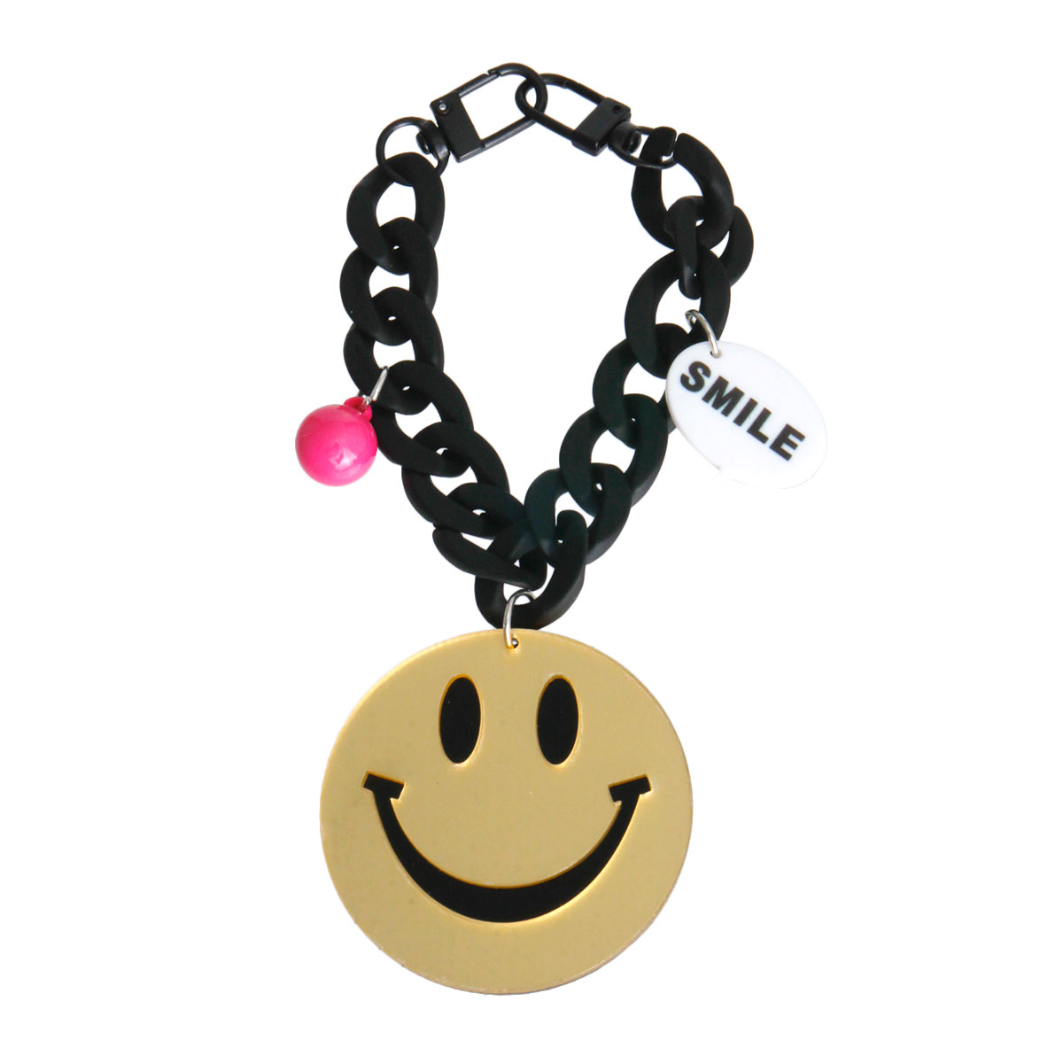 Gold Big Smile Keychain Bag Charm