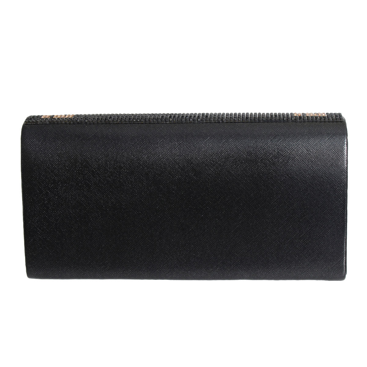 Black Greek Key Flap Clutch