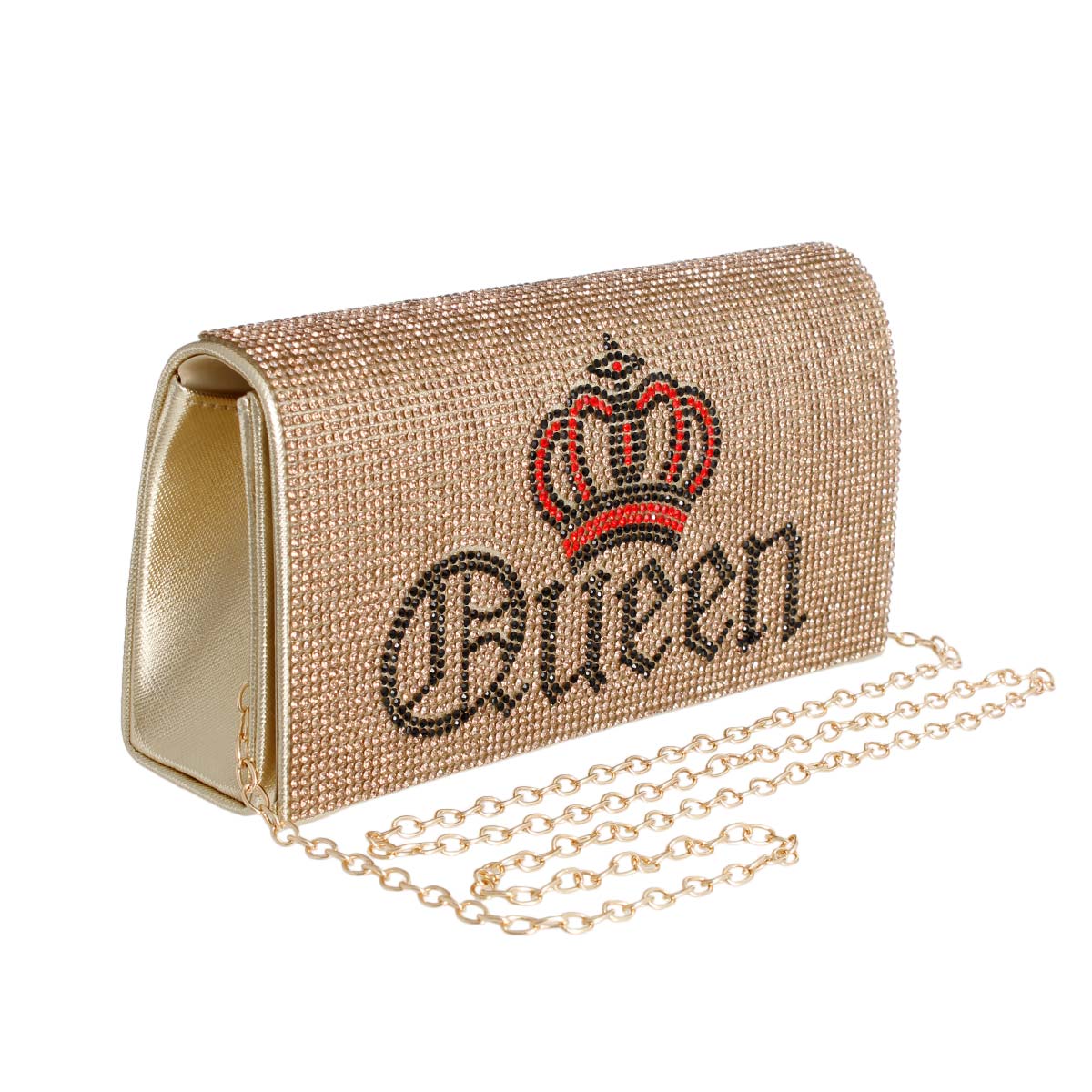 Gold Queen Flap Clutch