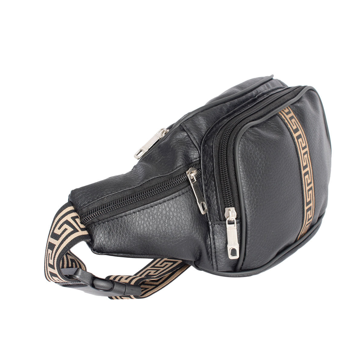 Black 4 Pocket Greek Fanny Pack