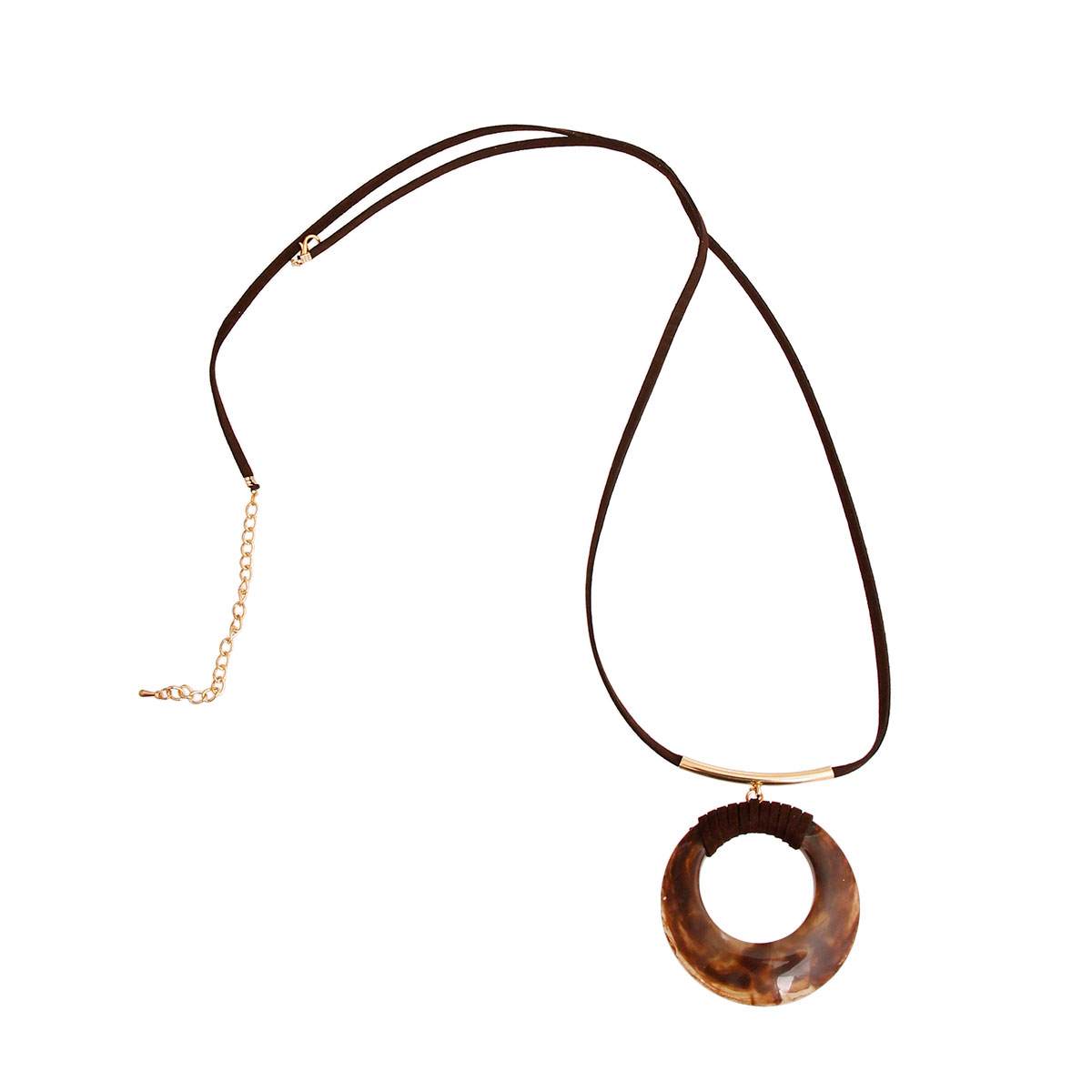 Brown Suede Homaika Necklace