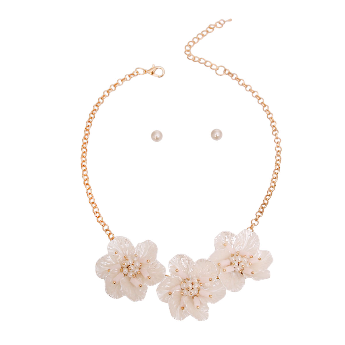 Mother of Pearl Flower Necklace