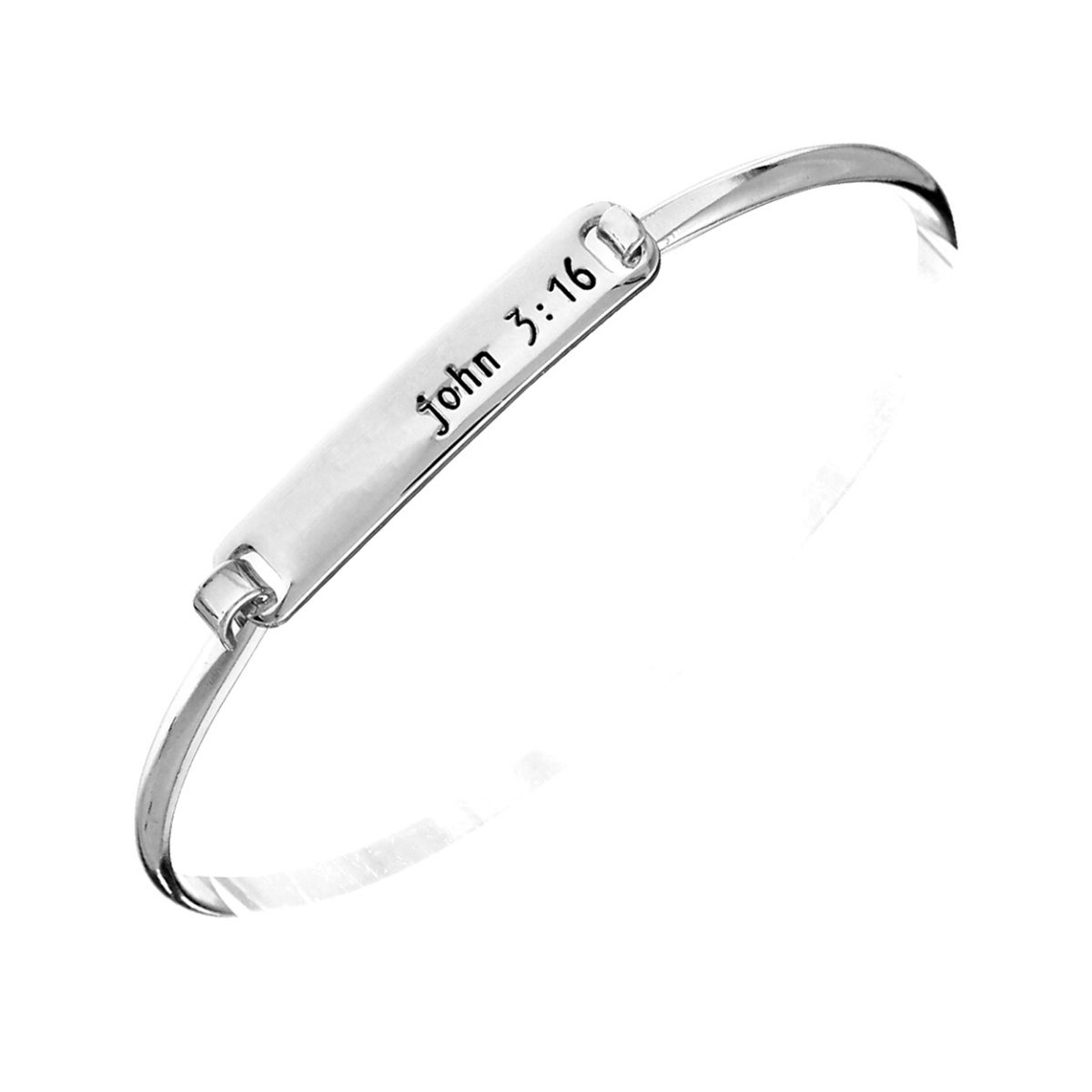 John 3:16 Silver Hook Bangle