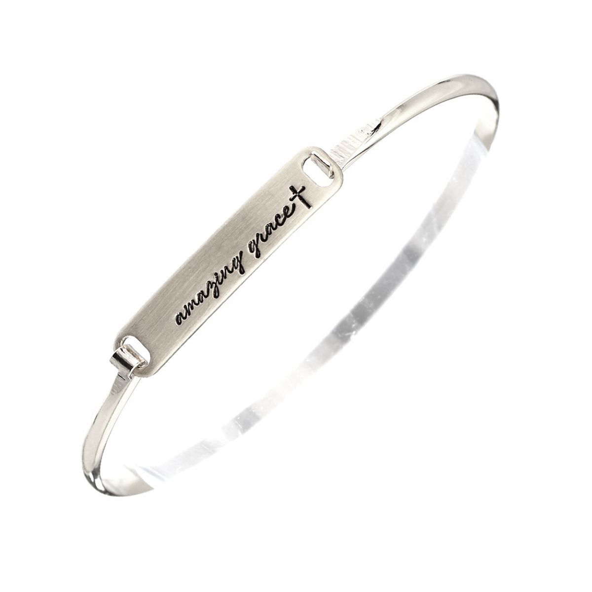 Amazing Grace Silver Hook Bangle