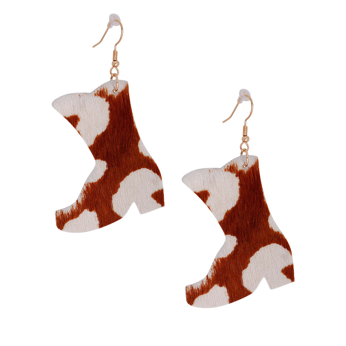 Animal Leather Cowboy Boot Earrings