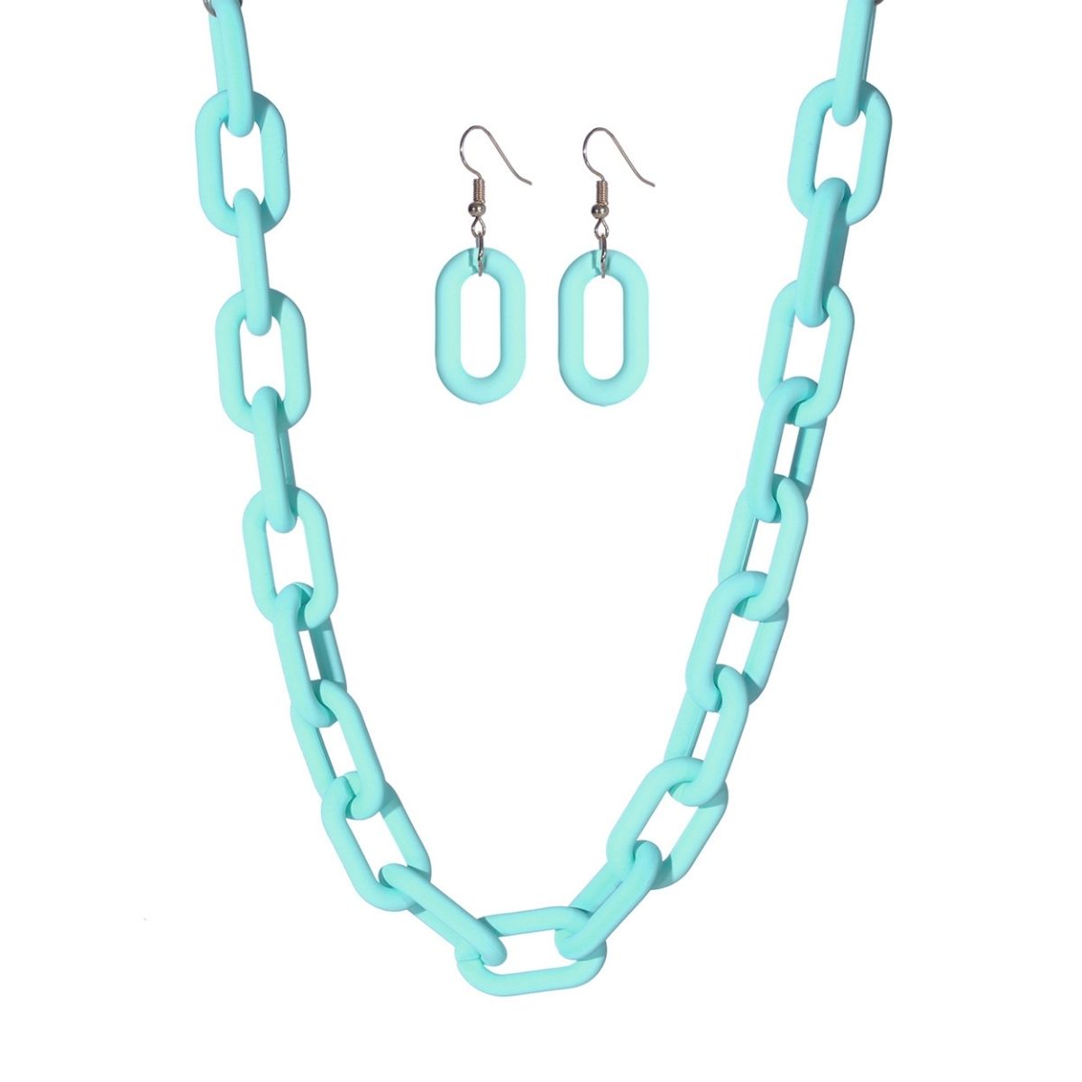 Mint Rubber Coated Chain Necklace